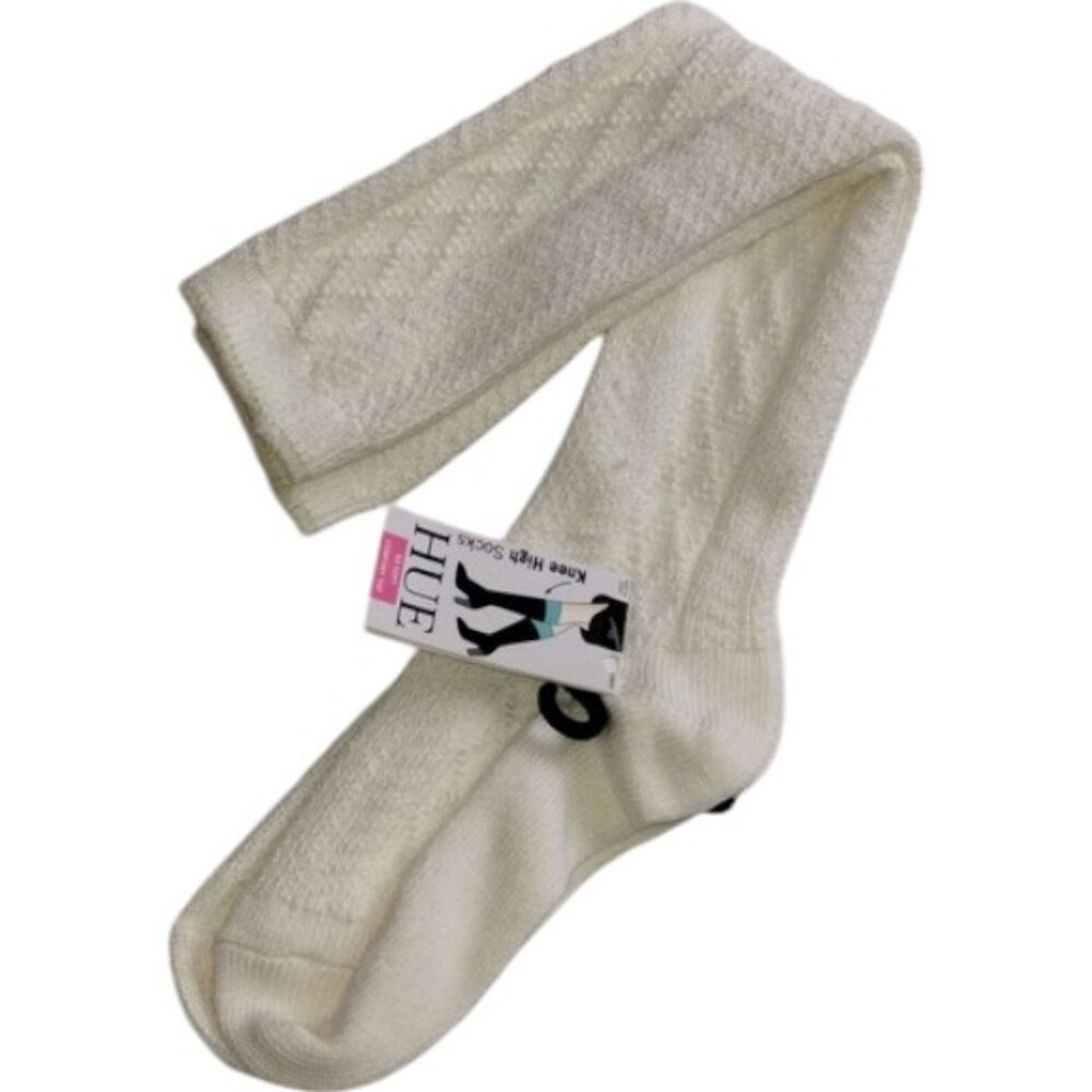 HUE ivory knee high socks NWT